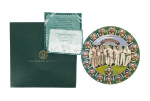 1948 ENGLAND TOUR: The Bradford Exchange "The Invincibles" commemorative plate by Brian Clinton, limited edition #1368/4950, in maker's box with CoA; diameter 31cm.