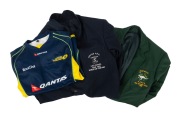 A group of Rugby Union uniform items, comprising Emilee Cherry's "Australian Sevens Rugby" guernsey, a rugby blazer with text on patch "Souths R.F.C./Australia/U.S.A.-Canada Tour 1988/World Cup Tour 1991", and a rugby blazer with text on patch "Australia/