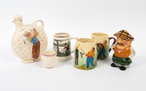 GOLF CERAMICS: A group comprising pieces by Delano Studios, Diana, and Manor; the tallest 24cm. (6 items)