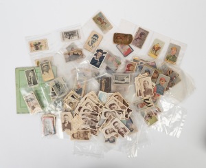 CIGARETTE & TRADE CARDS: An accumulation in mixed condition contained in a Jack Daniels whisky tin. Noted cricket, football, horse racing, (qty).