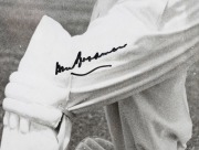 DON BRADMAN: Framed and glazed photograph of Bradman at the Adelaide Oval, featuring Bradman's original signature in permanent marker; 60 x 50cm overall. - 2