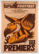 WEG - HAWTHORN: Group of original Premiers posters, comprising 1983 [#18613], 1986 [#610], 1988, and 1989; mixed condition. (4 items) - 3