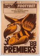 WEG - HAWTHORN: Group of original Premiers posters, comprising 1983 [#18614], 1986 [#1163], 1988, and 1989; mixed condition. (4 items) - 3