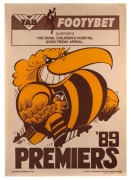 WEG - HAWTHORN: Pair of original Premiers posters, comprising 1989 and 1991; condition excellent. (2 items)