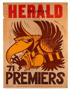 WEG - HAWTHORN: Group of original Premiers posters, comprising 1971 [#153], 1976 [#1978], and 1978 [#15200]; mixed condition. (3 items)