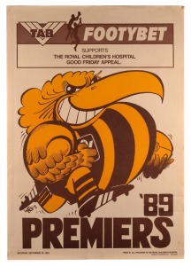 WEG - HAWTHORN: Pair of original Premiers posters, comprising 1989 and 1991; condition excellent. (2 items)