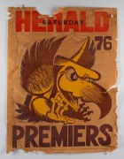 WEG - HAWTHORN: Group of original Premiers posters, comprising 1976 [#1974], 1976 [#1976 - year matching serial number!], 1986 [#609], 1988, and 1991; mixed condition, generally poor. (5 items) - 2