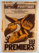 WEG - HAWTHORN: Group of original Premiers posters, comprising 1976 [#1974], 1976 [#1976 - year matching serial number!], 1986 [#609], 1988, and 1991; mixed condition, generally poor. (5 items) - 4
