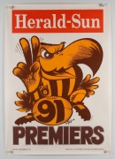 WEG - HAWTHORN: Group of original Premiers posters, comprising 1976 [#1974], 1976 [#1976 - year matching serial number!], 1986 [#609], 1988, and 1991; mixed condition, generally poor. (5 items) - 5
