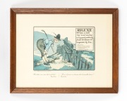 FRAMED ITEMS - GOLF: A group of five early-20th century Charles Crombie/Perrier "Rules of Golf" prints, together with some cigarette card reprints and a watercolour; the largest 30.5 x 38cm overall. (7 items) - 2