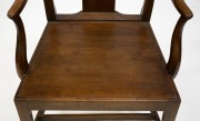 An antique English oak and elm provincial Hepplewhite armchair, 18th century, 103cm high, 58cm across the arms. - 4