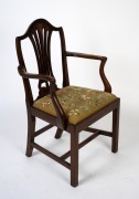 An antique English mahogany framed Hepplewhite armchair, 18th century, 99cm high, 62cm across the arms. - 2