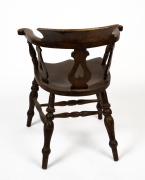 An antique English elm and beech smoker's bow chair, 19th century, ​​​​​​​84cm high, 68cm across the arms. - 3