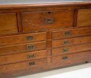 ROYAL AUSTRALIAN NAVY ship's chart table, Australian blackwood, red pine and Baltic pine, fitted with eleven drawers, early 20th century, 91cm high, 227cm wide, 98cm deep. - 4