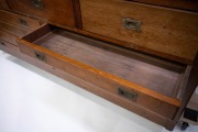 ROYAL AUSTRALIAN NAVY ship's chart table, Australian blackwood, red pine and Baltic pine, fitted with eleven drawers, early 20th century, 91cm high, 227cm wide, 98cm deep. - 6