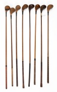 HICKORY GOLF CLUBS - BRASSIES: An early-20th century group, with designations including "Cyril Fryer Special", "Gibsons Kinghorn", "St Andrews Special", "E.F. Donovan Special", and others. (8 items)