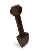 An antique carved timber sail seam rubber, 19th century, 16cm long.