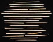 Twenty two assorted antique whalebone knitting needles, 18th/19th century, ​​​​​​​the largest 29cm long.