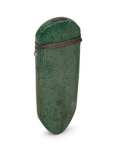 A Georgian shagreen instrument case with silver mounts, 18th/19th century, ​​​​​​​12.5cm high.