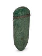 A Georgian shagreen instrument case with silver mounts, 18th/19th century, ​​​​​​​12.5cm high.