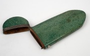 A Georgian shagreen instrument case with silver mounts, 18th/19th century, ​​​​​​​12.5cm high. - 2