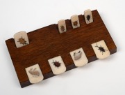 An antique Japanese Shibayama whist scoreboard, Meiji period, 19th/20th century, ​​​​​​​9.5cm wide. - 2