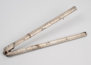 A Georgian silver 8" folding ruler, circa 1800.