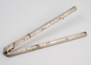 A Georgian silver 8" folding ruler, circa 1800.