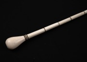 An antique whalebone and baleen walking stick with brass ferrule, 19th century, 86cm high. - 3