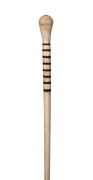 An antique walking stick with whale tooth top, whalebone shaft and baleen spacers, 19th century, ​​​​​​​83cm high.