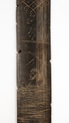 An antique baleen busk engraved "ALPHA P.P.", 19th century, ​​​​​​​45.5cm high. - 3