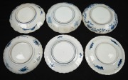 Six antique Imari porcelain plates with lobed edges, 19th century, 21.5cm wide. - 2
