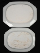 SPODE Newstone pair of antique graduated earthenware meat platters, circa 1820s, ​​​​​​​47cm and 42cm wide. - 2
