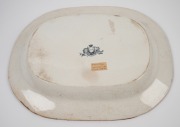 HICKS & MEIGH antique Staffordshire pottery meat platter, early to mid 19th century, ​​​​​​​English coat of arms factory mark to base. 50cm wide. - 2