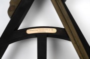 SPENCER BARRETT & Co. antique English ebony and brass octant frame with ivory register plate and maker's plaque, 19th century, ​​​​​​​31cm high. - 2