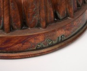 Three antique copper jelly mould rings, 19th century, the largest 6cm high, 18.5cm diameter. - 2