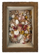 An antique sailor's sweetheart shell diorama in original gilt frame, 19th century, 37cm high, 52cm wide, 14cm deep.
