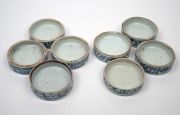 Two antique Chinese blue and white porcelain four sectional bento food boxes, Qing Dynasty, 18th/19th century, 12cm high. - 2