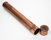An antique copper map cylinder with lid, 19th century, ​​​​​​​47cm high. - 2