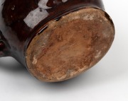 A brown glazed pottery bear wine jug, unknown age and origin, ​​​​​​​21.5cm high. - 4
