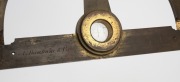 L. BRAHAM & Co. antique English brass extension protractor, TROUGHTON & SIMS English brass circular protractor, and an American brass coarse reckoner, 19th/20th century, (3 items), ​​​​​​​the reckoner 40.5cm long. - 2