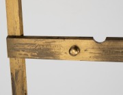L. BRAHAM & Co. antique English brass extension protractor, TROUGHTON & SIMS English brass circular protractor, and an American brass coarse reckoner, 19th/20th century, (3 items), ​​​​​​​the reckoner 40.5cm long. - 3