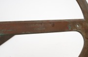 L. BRAHAM & Co. antique English brass extension protractor, TROUGHTON & SIMS English brass circular protractor, and an American brass coarse reckoner, 19th/20th century, (3 items), ​​​​​​​the reckoner 40.5cm long. - 4