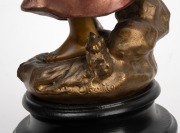 A. J. SCOTTO "L'Esperance" French bronze sculpture on timber plinth with later painted finish, early 20th century, 46cm high overall. - 3