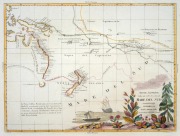ANTONIO ZATTA (circa 1722-1797), "NUEVO SCOPERTE...MARE DEL SUD", [Venice, 1776], copper engraved map of eastern Australia, New Zealand and much of the Pacific Ocean with the tracks of explorers including Cook, Cartaret, Wallis Mouats; contemporary colou