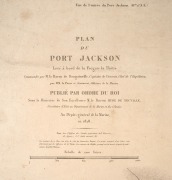BOUGAINVILLE, Hyacinthe-Yves-Philippe Potentin (1781 - 1846), "Plan du Port Jackson : Lev&eacute; &agrave; bord de la Fr&eacute;gate la Th&eacute;tis" from Bougainville's "Journal de la Navigation autour du Globe de la Fregate la Thetis et la Corvette l'Esprance Execute pendant les - 2