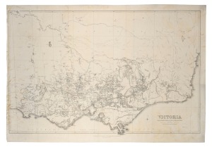 WILLIAM SLIGHT & ARTHUR EVERETT, "Victoria Mining Districts, Mining Divisions & The Gold Fields", engraved by William Slight for John MacGregor, Minister of Mines, and published 24 October 1866. Revised and corrected by Everett, 15 January 1869, 61 x 87cm overall.