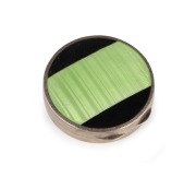 An American Art Deco sterling silver and enamel circular box, circa 1930, ​​​​​​​5cm diameter, 40 grams.