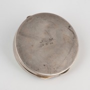 An American Art Deco sterling silver and enamel circular box, circa 1930, ​​​​​​​5cm diameter, 40 grams. - 2