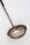 A Georgian silver toddy ladle with baleen handle, 18th century, 34cm long. - 4
